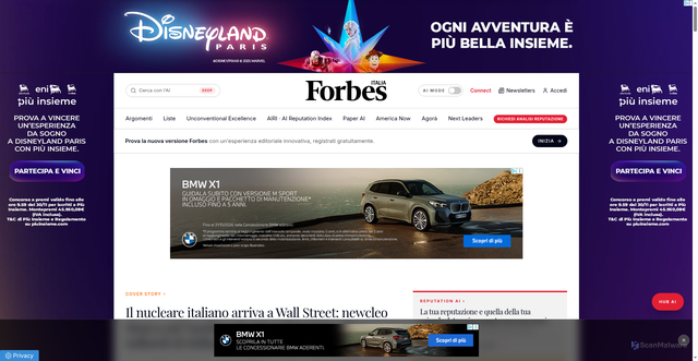 Security scan screenshot of https://forbes.it