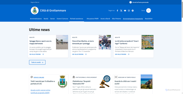 Security scan screenshot of https://www.comune.grottammare.ap.it