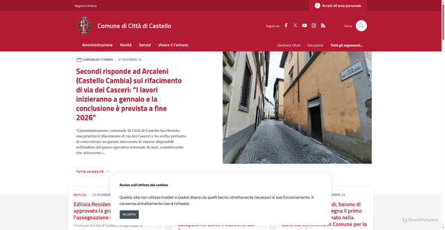Security scan screenshot of https://www.comune.cittadicastello.pg.it/