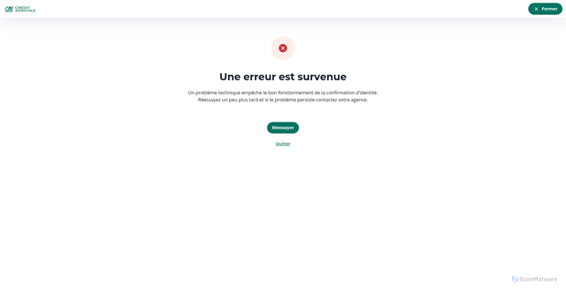 Security scan screenshot of https://client.ca-connect.credit-agricole.fr