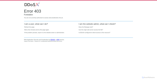 Security scan screenshot of https://www.westlondon.nhs.uk