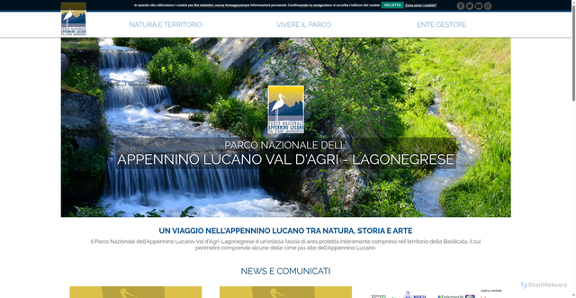 Security scan screenshot of https://www.parcoappenninolucano.it