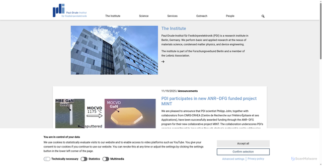 Security scan screenshot of https://www.pdi-berlin.de/