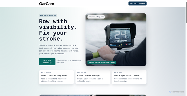 Security scan screenshot of http://oarcam-rowing.pages.dev/