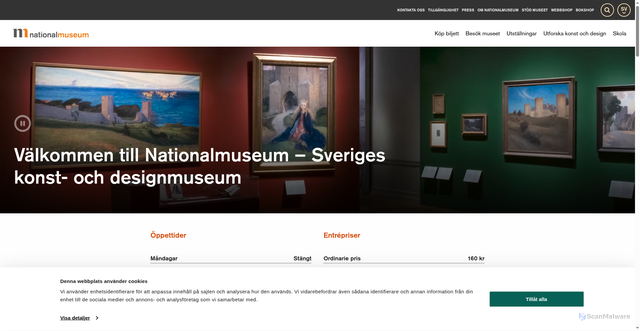 Security scan screenshot of https://www.nationalmuseum.se/