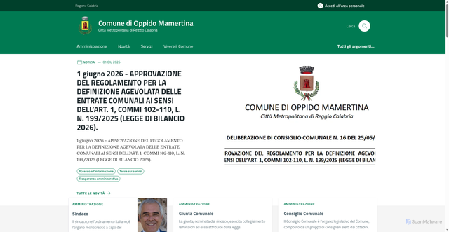 Security scan screenshot of https://www.comune.oppidomamertina.rc.it