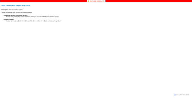 Security scan screenshot of https://indigetis.se