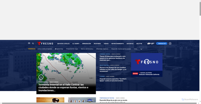 Security scan screenshot of https://www.telemundofresno.com/