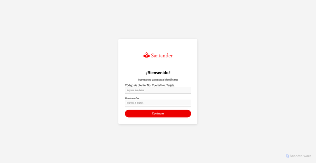 Security scan screenshot of http://satander2026.netlify.app