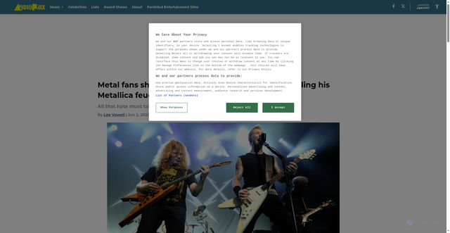 Security scan screenshot of https://audiophix.com/metal-fans-should-be-tired-dave-mustaine-still-fueling-his-metallica-feud