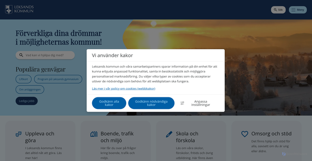 Security scan screenshot of https://leksand.se/