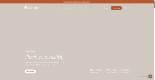 Security scan screenshot of https://functionhealth.com