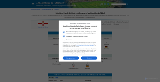 Security scan screenshot of https://www.losmundialesdefutbol.com/historial/irlanda_del_norte_vs_alemania.php