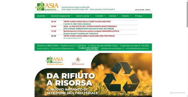 Security scan screenshot of https://www.asiabenevento.it/