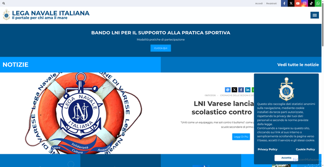 Security scan screenshot of https://www.leganavale.it/