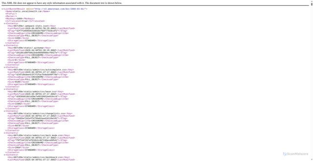 Security scan screenshot of https://static.oncallhealth.ca