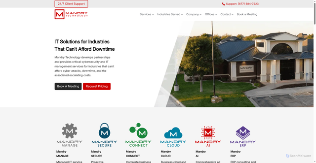 Security scan screenshot of https://mandrytechnology.com