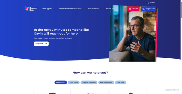 Security scan screenshot of https://beyondblue.org.au