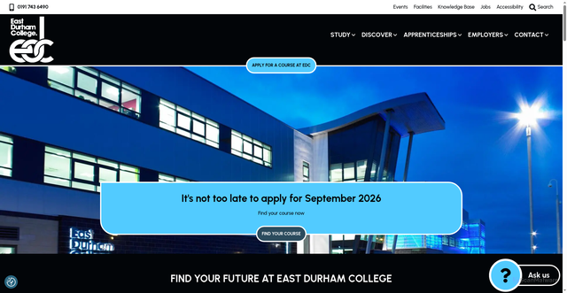 Security scan screenshot of http://www.eastdurham.ac.uk