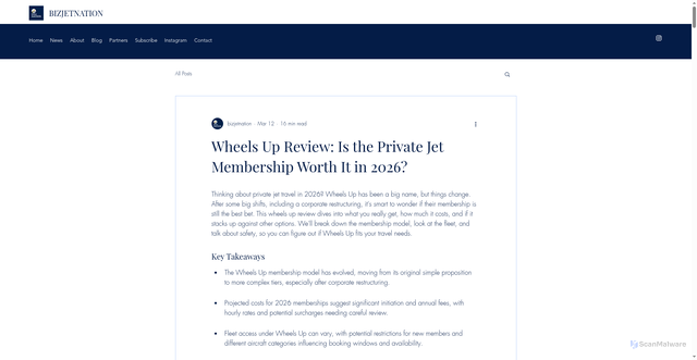 Security scan screenshot of https://www.bizjetnation.com/post/wheels-up-review-is-the-private-jet-membership-worth-it-in-2026