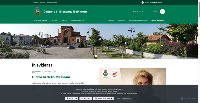 Security scan screenshot of https://www.comune.bressanabottarone.pv.it/it-it/home