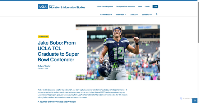 Security scan screenshot of https://seis.ucla.edu/jake-bobo-uclatcl-grad-to-super-bowl-contender/