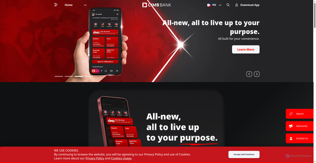 Security scan screenshot of https://cimbbank.com.ph