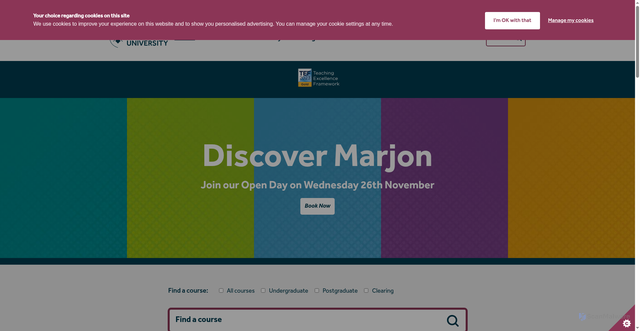 Security scan screenshot of https://www.marjon.ac.uk/