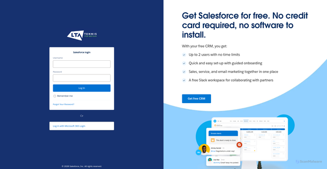 Security scan screenshot of https://mylta.my.salesforce.com