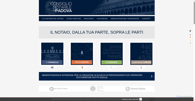 Security scan screenshot of https://www.consiglionotarilepadova.it/