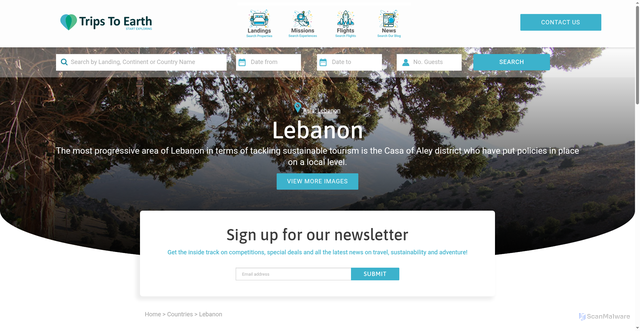Security scan screenshot of https://www.tripstoearth.com/countries/lebanon/