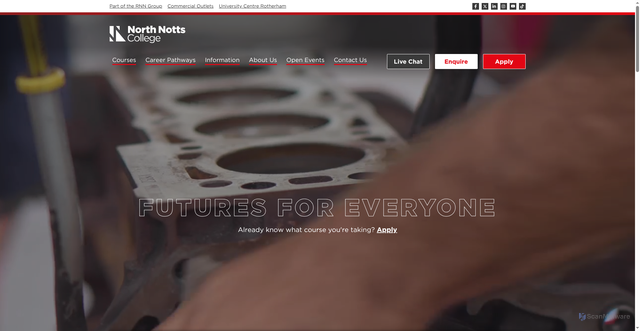 Security scan screenshot of https://www.nnc.ac.uk/