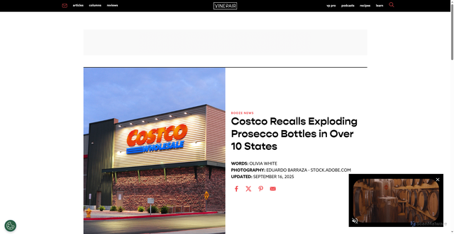 Security scan screenshot of https://vinepair.com/booze-news/costco-recalls-kirkland-signature-prosecco-valdobbiadene/