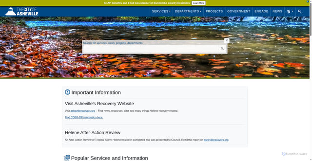 Security scan screenshot of https://www.ashevillenc.gov/