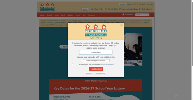 Security scan screenshot of https://www.myschooldc.org/