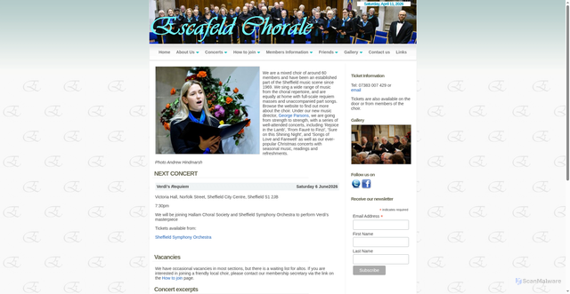 Security scan screenshot of https://escafeldchorale.org.uk