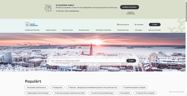 Security scan screenshot of https://www.lulea.se/
