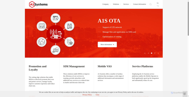Security scan screenshot of https://a1-systems.com