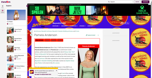 Security scan screenshot of https://baywatch.fandom.com/wiki/Pamela_Anderson