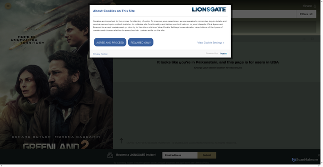 Security scan screenshot of https://www.greenland2.movie/