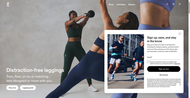 Security scan screenshot of https://checkout.on.com