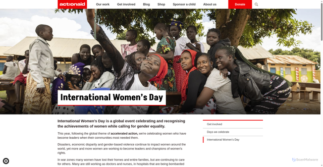Security scan screenshot of https://www.actionaid.org.uk/get-involved/days-we-celebrate/international-womens-day