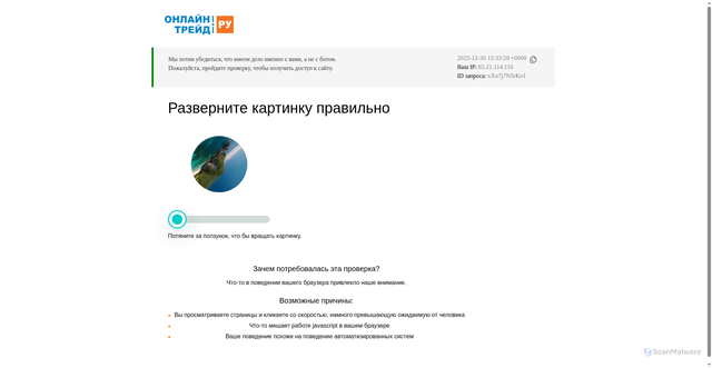 Security scan screenshot of https://onlinetrade.ru