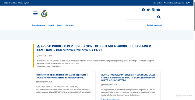 Security scan screenshot of https://www.comune.bellegra.roma.it/