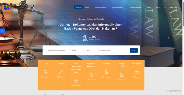 Security scan screenshot of https://jdih.pom.go.id