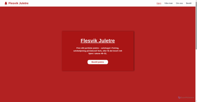 Security scan screenshot of https://flesvikjuletre.no/