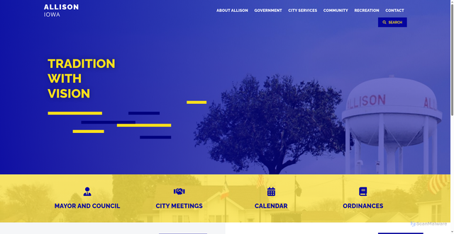 Security scan screenshot of https://cityofallisonia.gov/