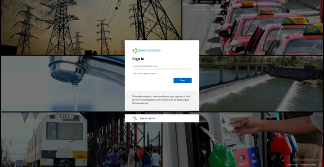 Security scan screenshot of https://aresep-my.sharepoint.com