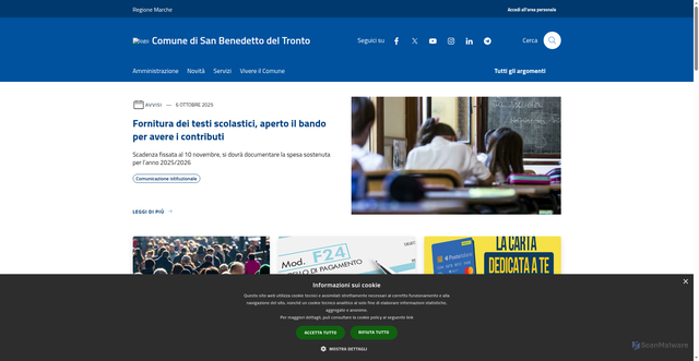 Security scan screenshot of https://www.comune.sanbenedettodeltronto.ap.it/it