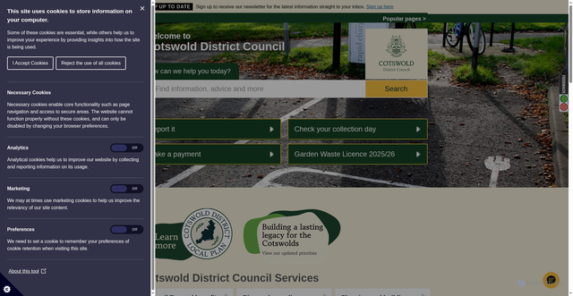 Security scan screenshot of https://www.cotswold.gov.uk/